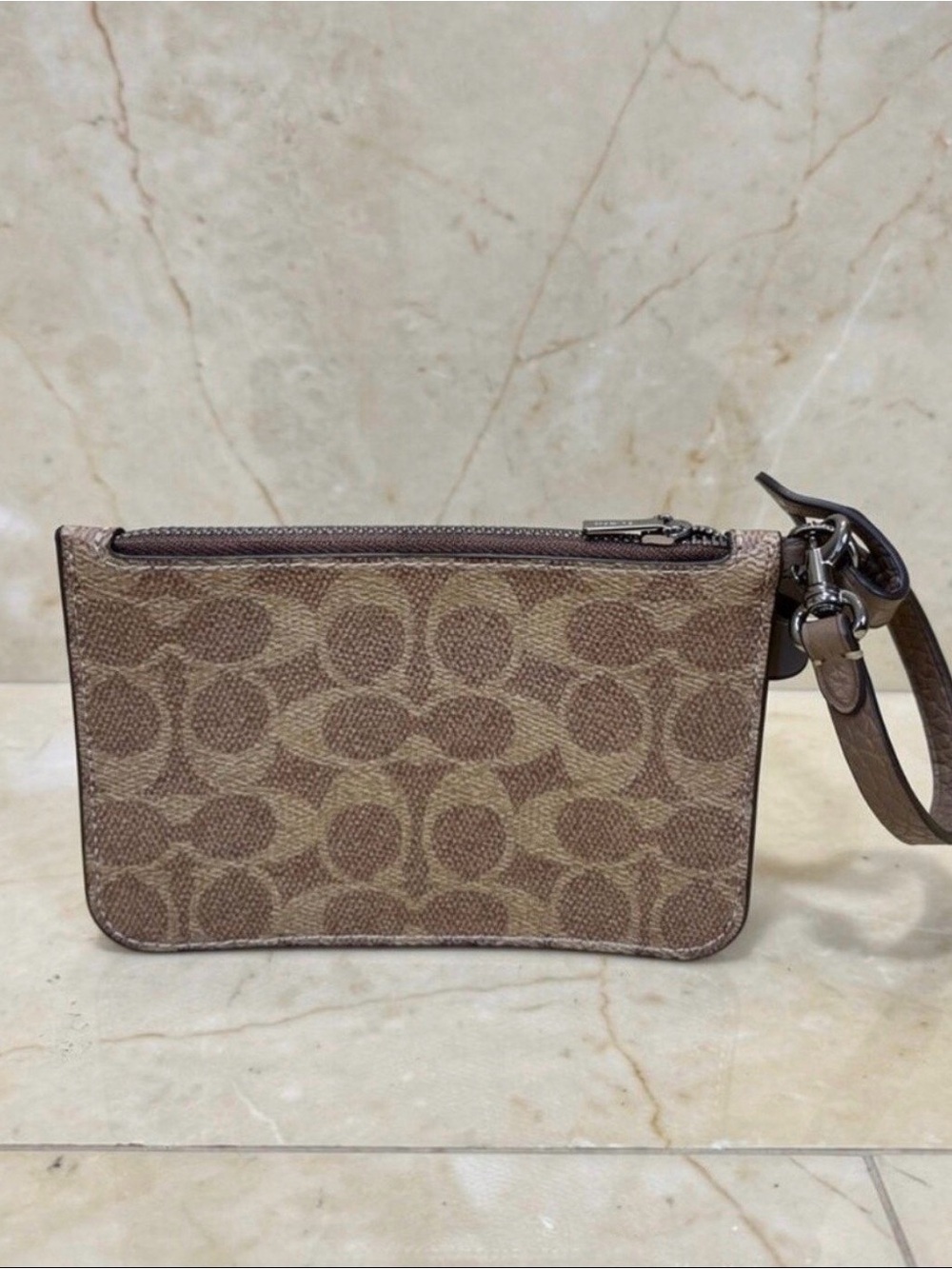 Coach Signature C Monogram Wristlet Wallet Pouch
